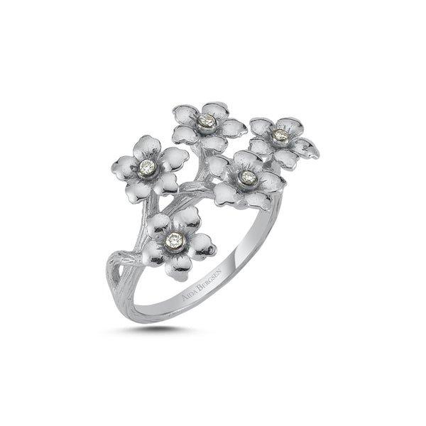White Forget me Not Ring