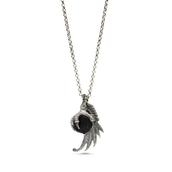 Claw Onyx & Wing Necklace