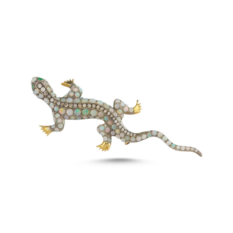 Opal Salamander Brooch