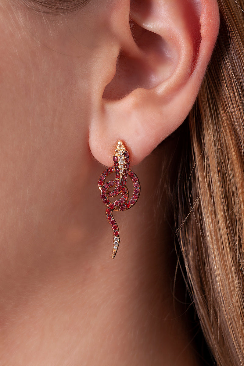 Pink Baby Danse Serpentine Earrings