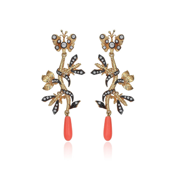 Coral Short Story Earrings