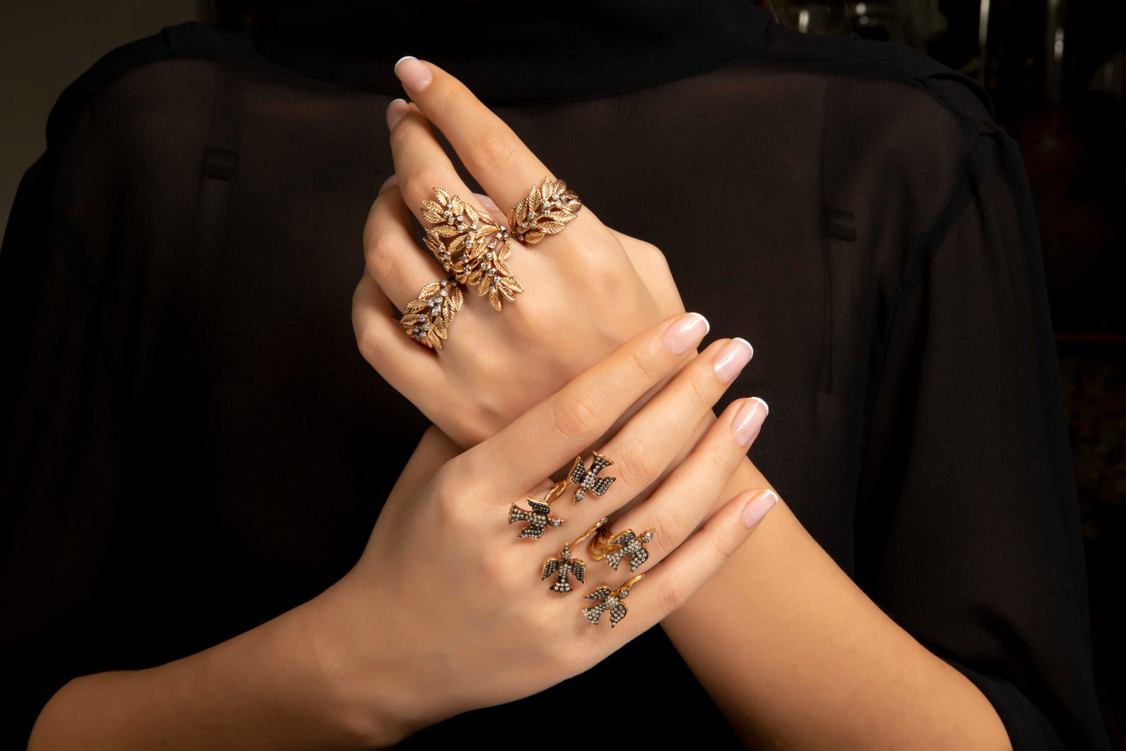 Black Duo Flock Ring – Aida Bergsen